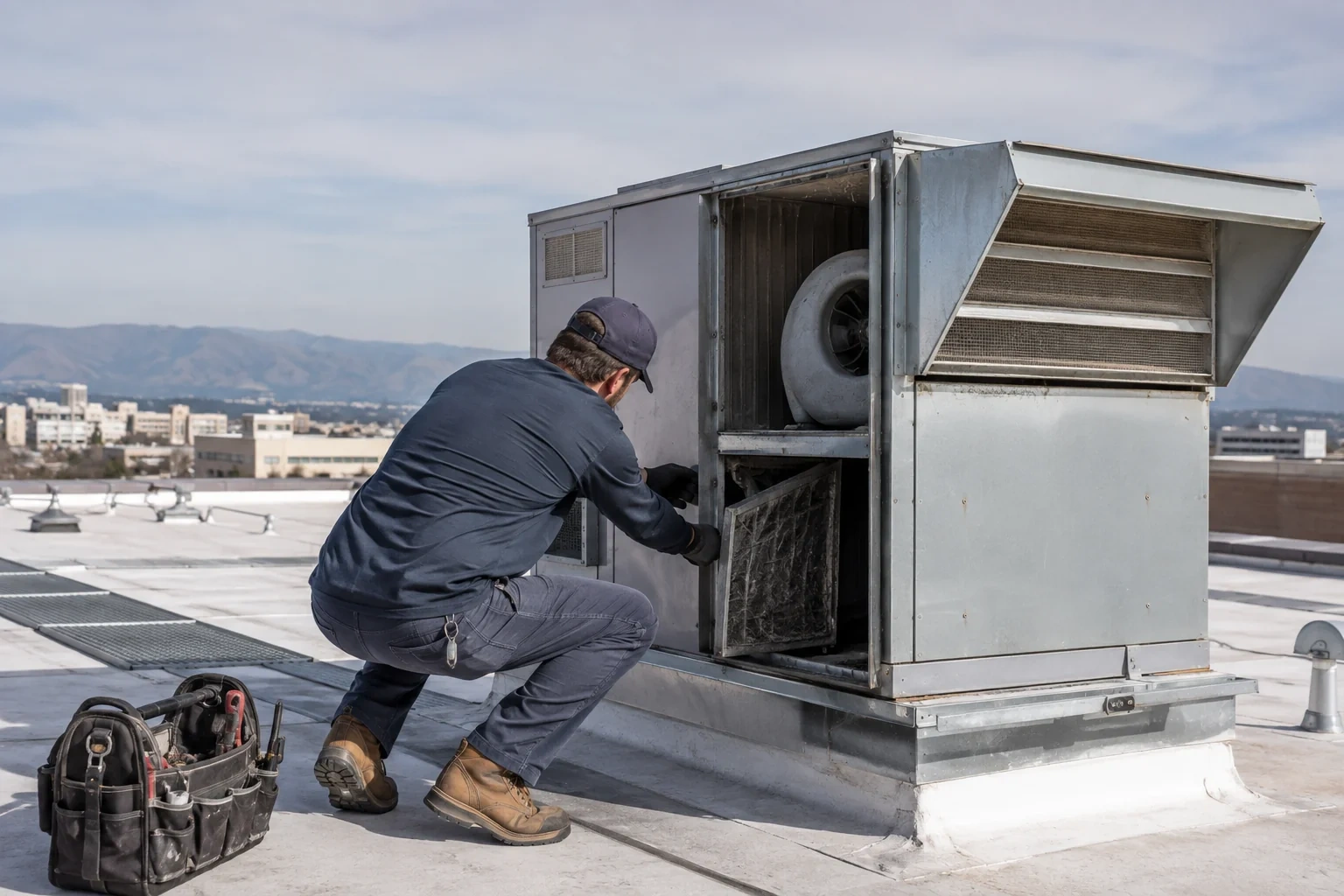 Illustrative air duct care scene